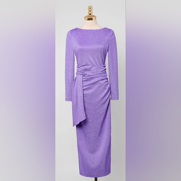 Electric Violet Crew Collar Long Sleeve Sequins - Picture 4 of 6